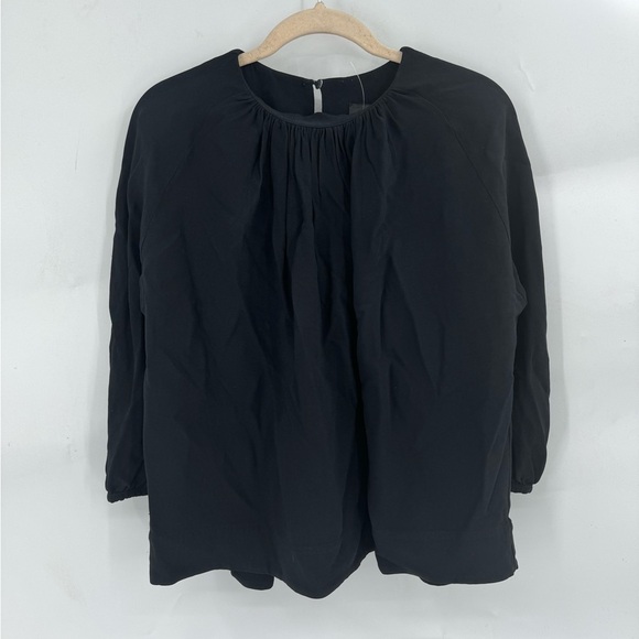 Rochas Black Camica Penny Keyhole Back Women 38/8/Medium Quarter Sleeve Blouse - Picture 2 of 13